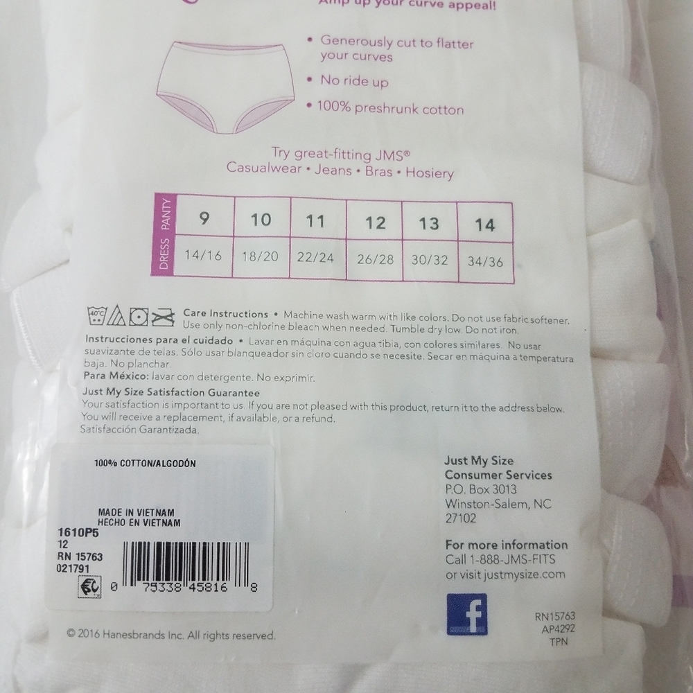 Hanes Cool Comfort Briefs 5 Pack New White Size 12 - Picture 6 of 8